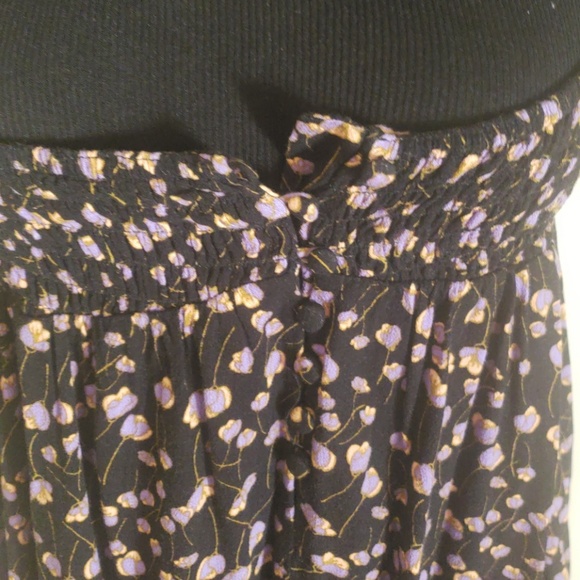 Free People Floral Squareneck Open Back Mini Dress - Picture 2 of 3